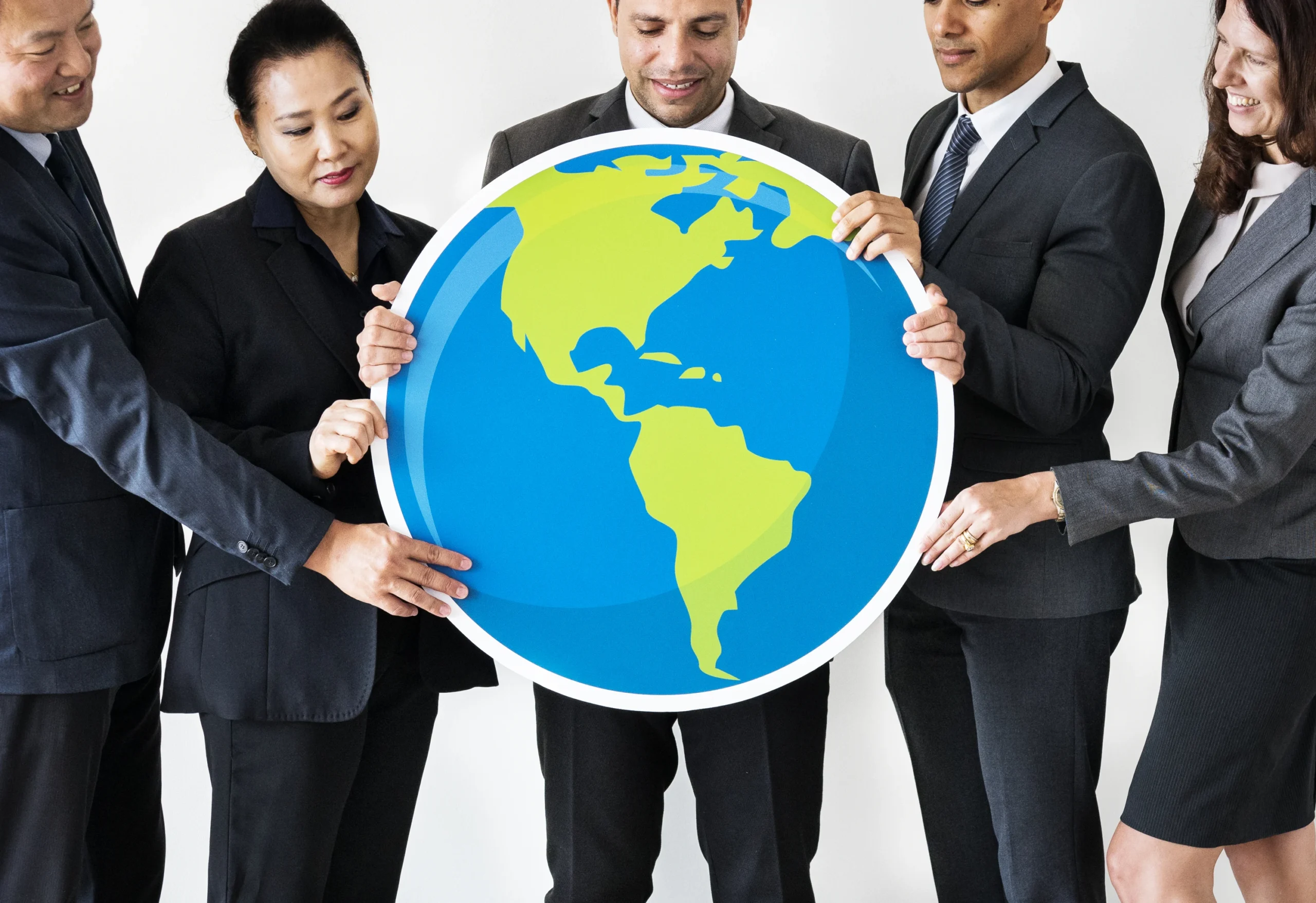 business people standing and holding globe icon 2023 11 27 05 31 51 utc scaled
