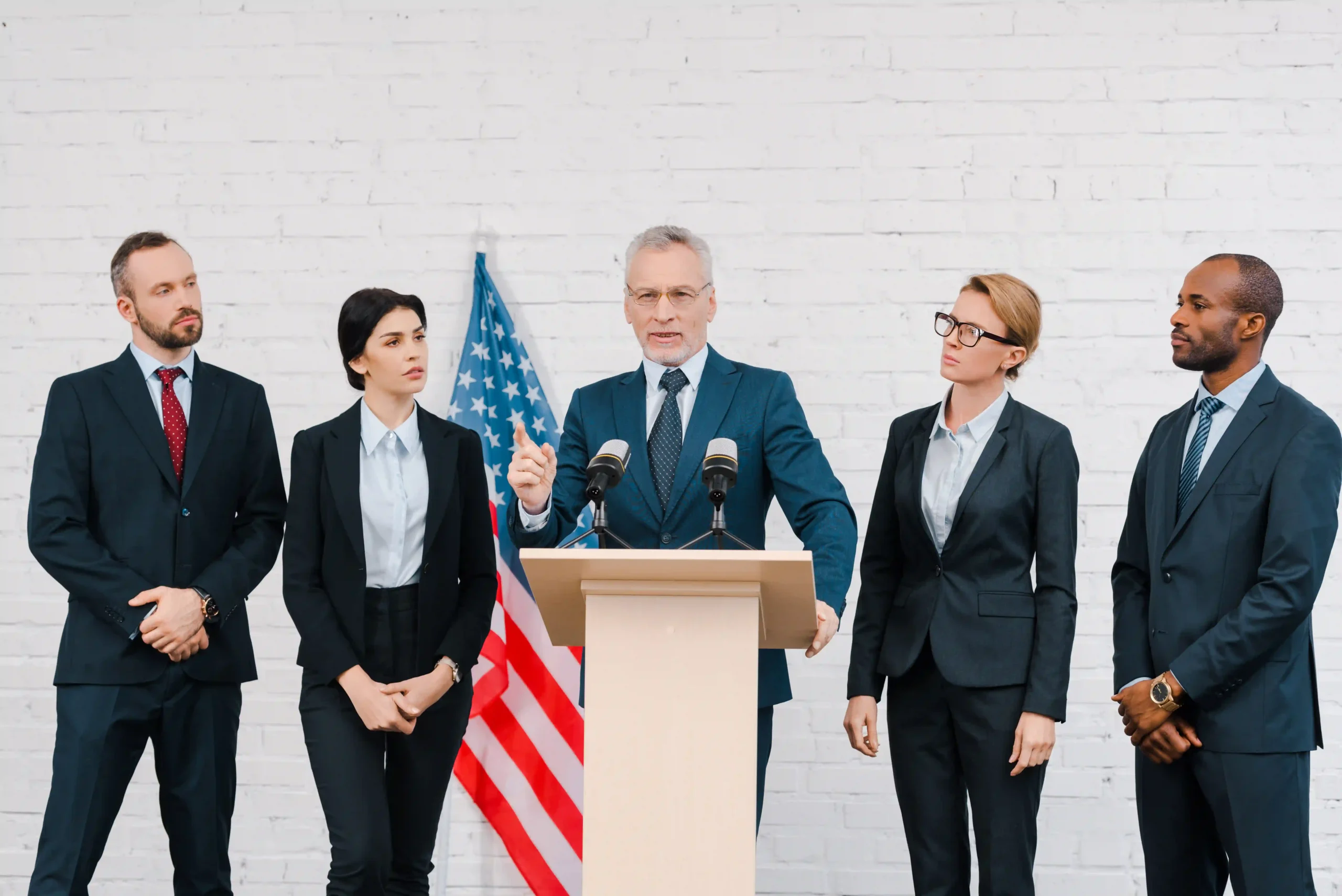 Political leader addressing environmental oversight and EPA governance at a press conference – who oversees EPA.