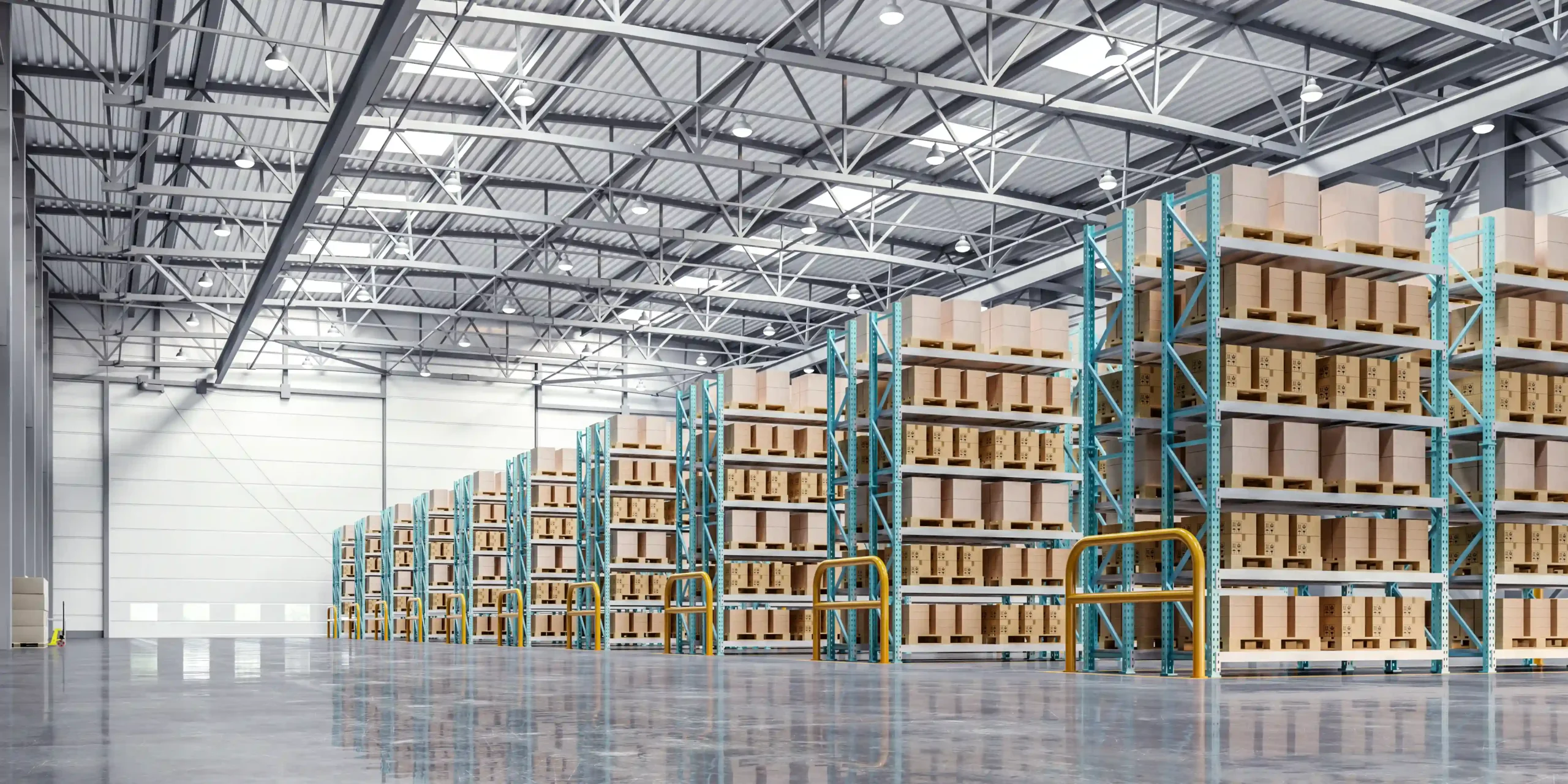 A vast, well-lit empty warehouse designed for bonded storage, offering high-volume capacity for global logistics operations.