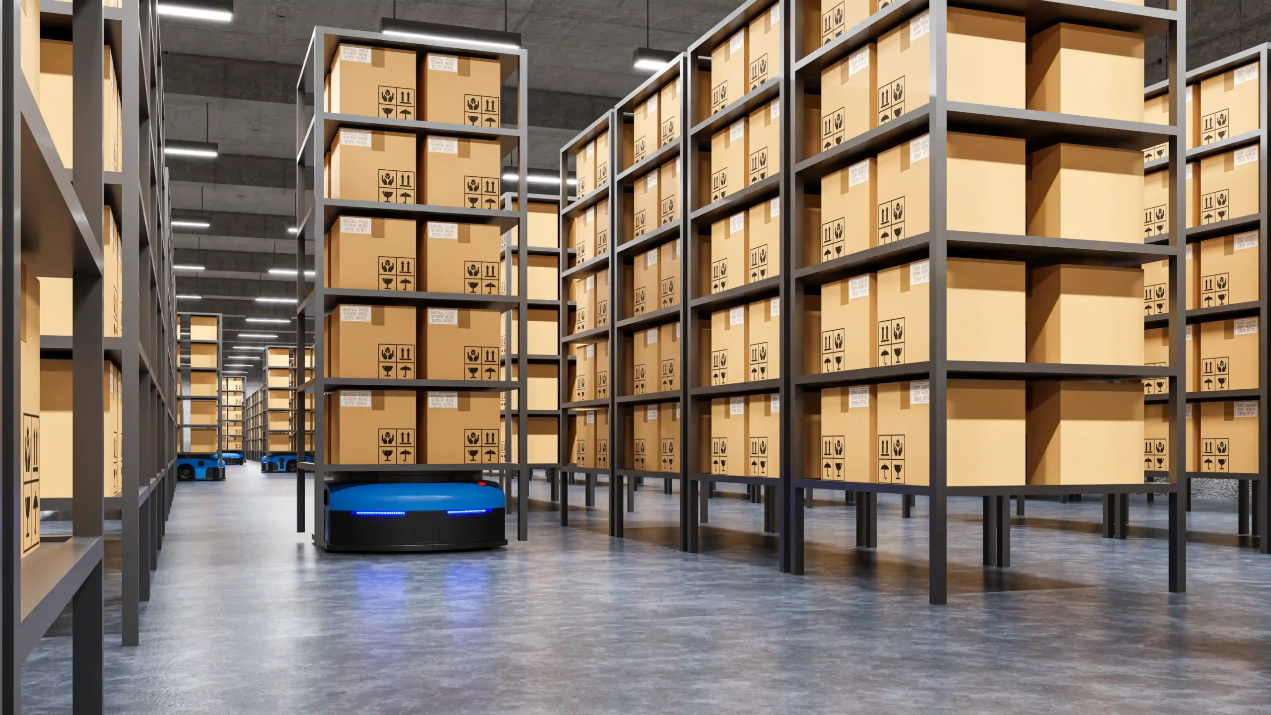 Automated robots enhancing picking speed as part of small warehouse storage solutions