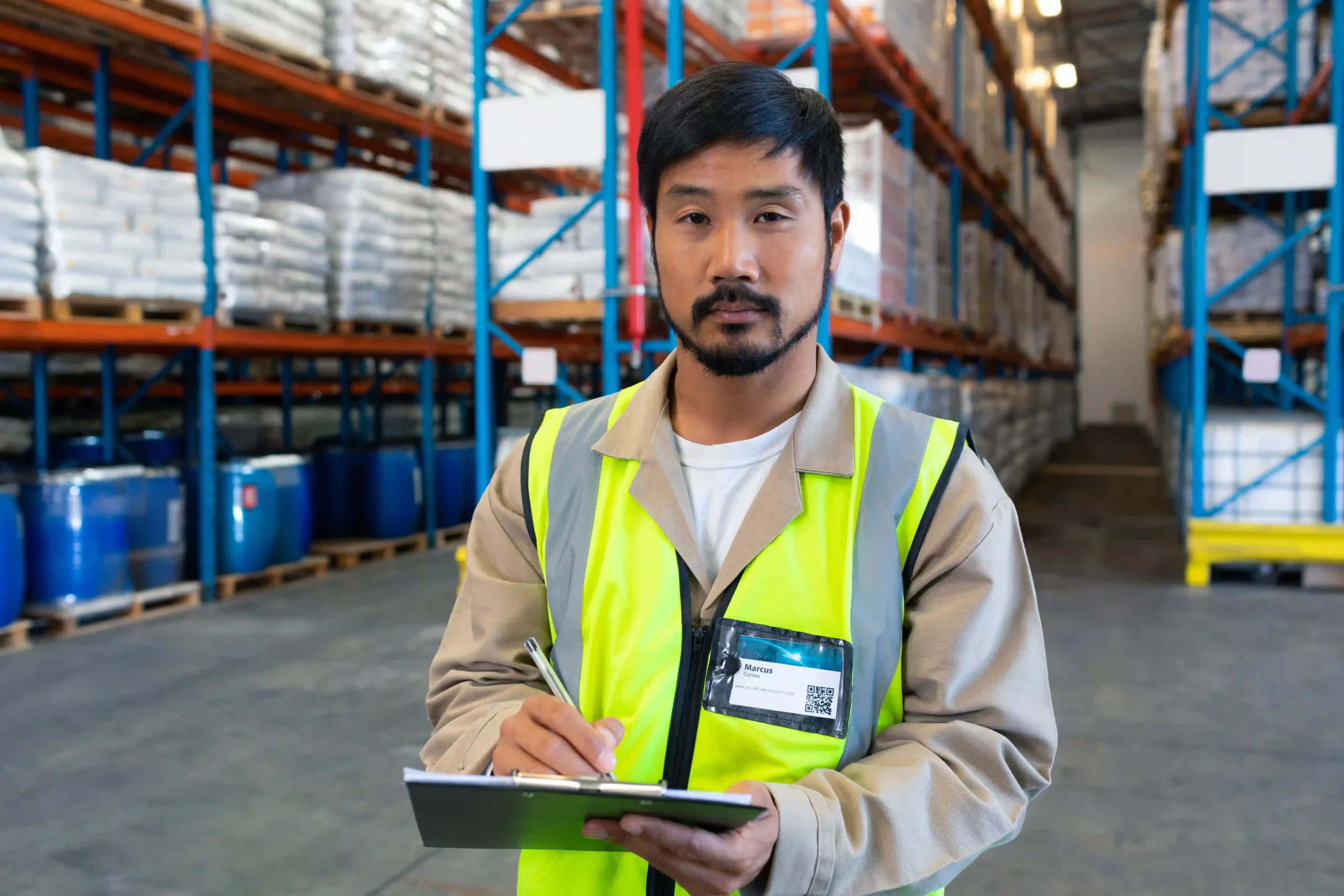 FTZ administrator conducting inventory checks in a controlled storage zone