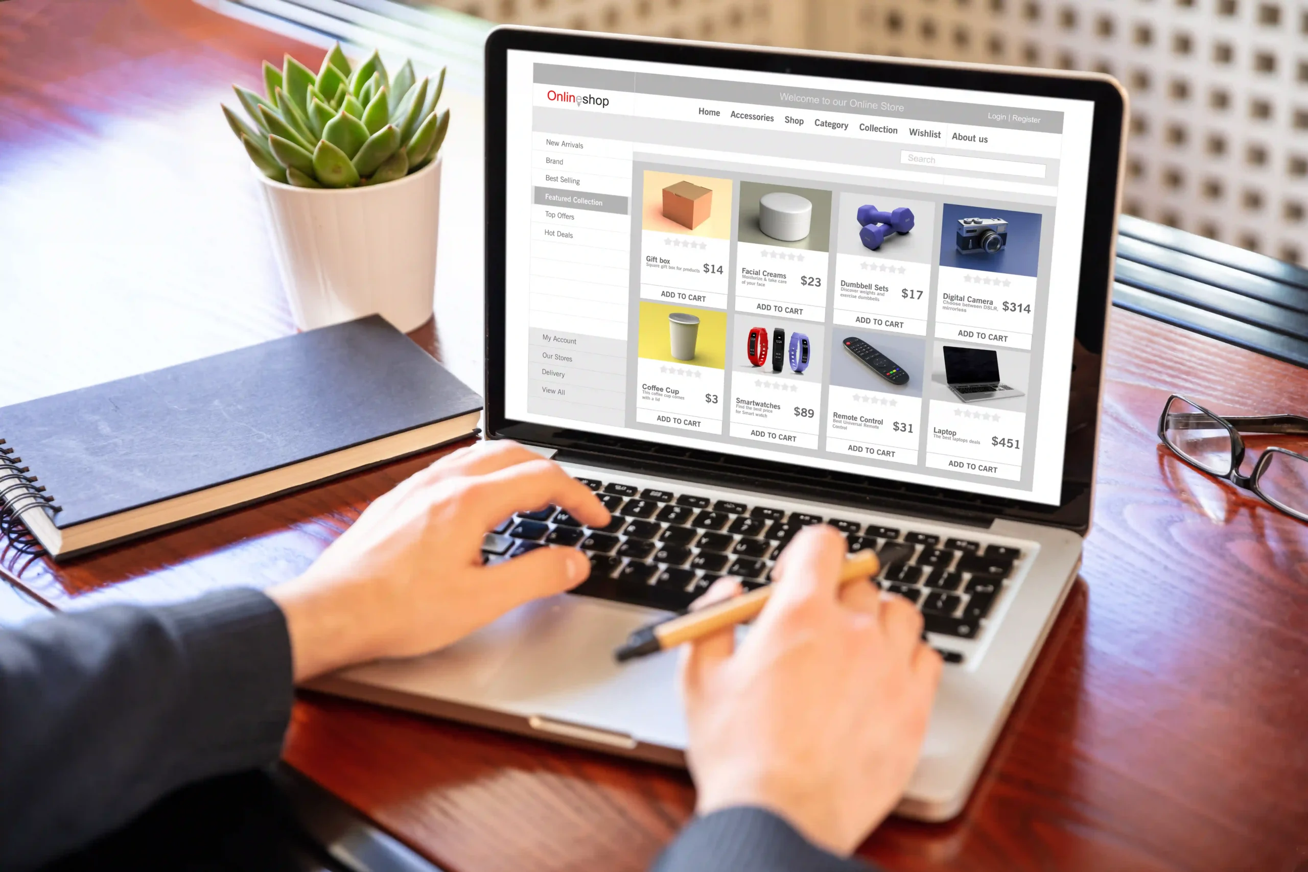Laptop screen displaying an online shop interface, representing the digital storefront in ecommerce fulfillment.