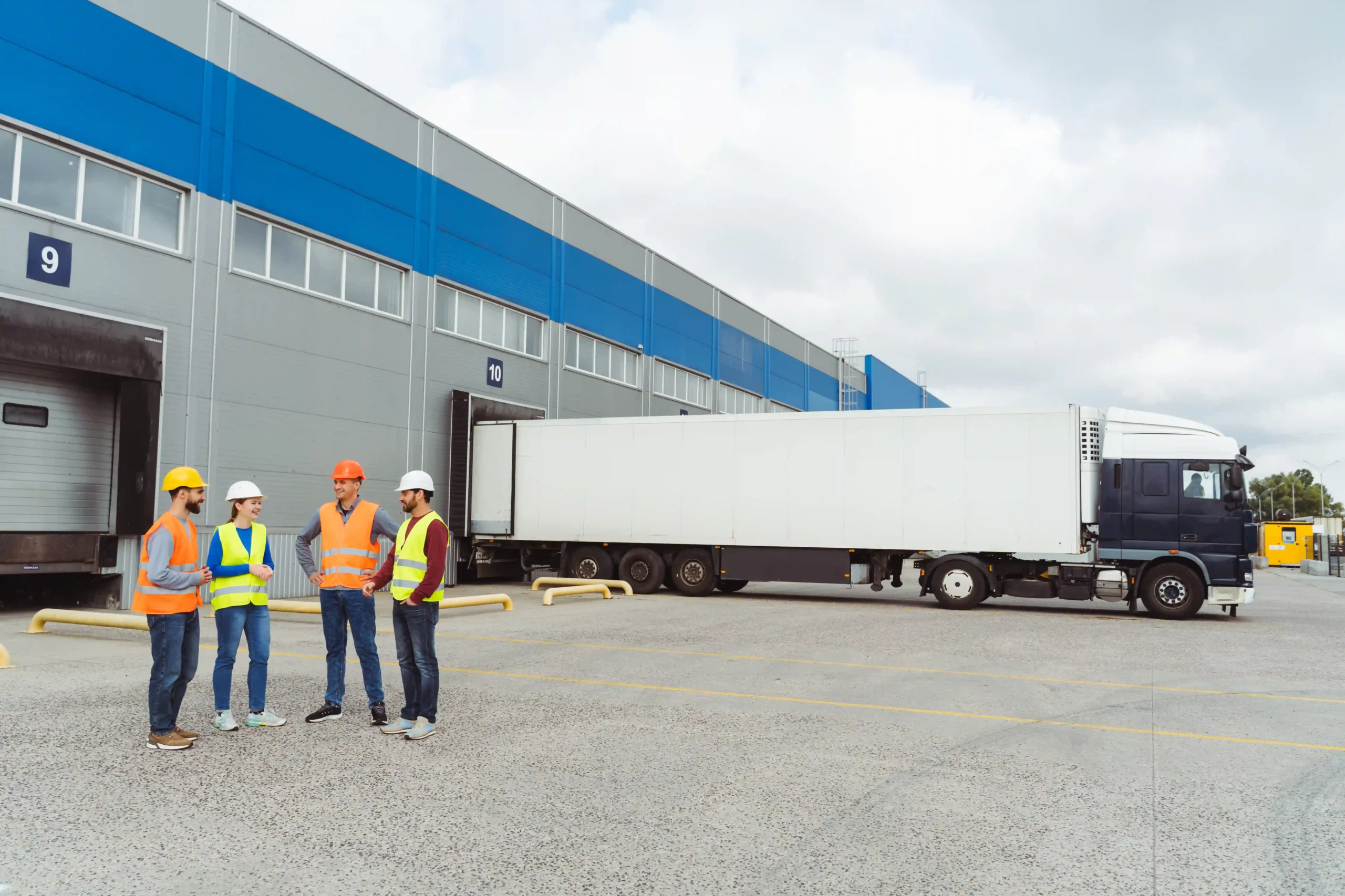 Logistics managers discussing freight planning to improve value added customer service