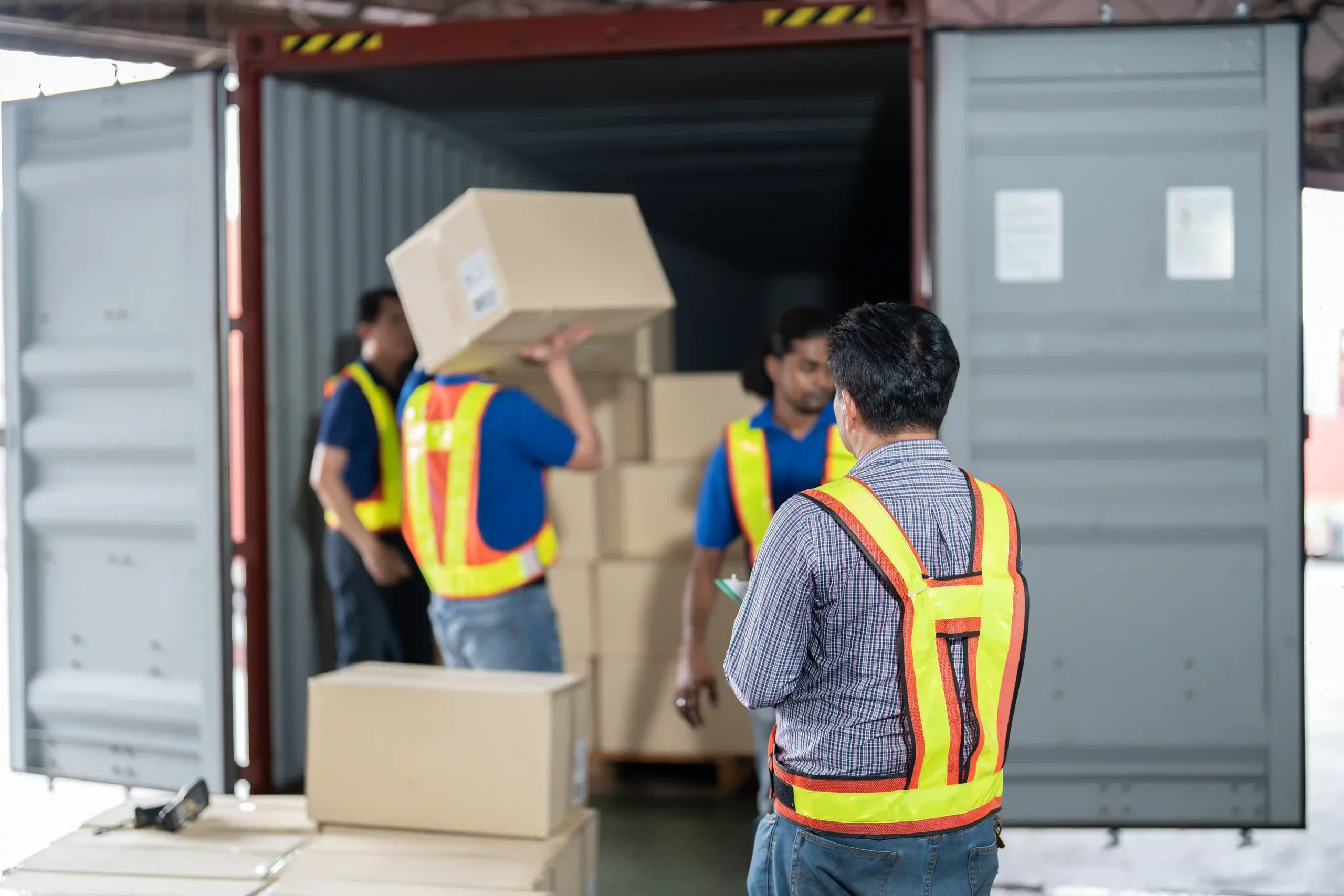 Team unloading imported goods under foreign trade zone status for duty deferral