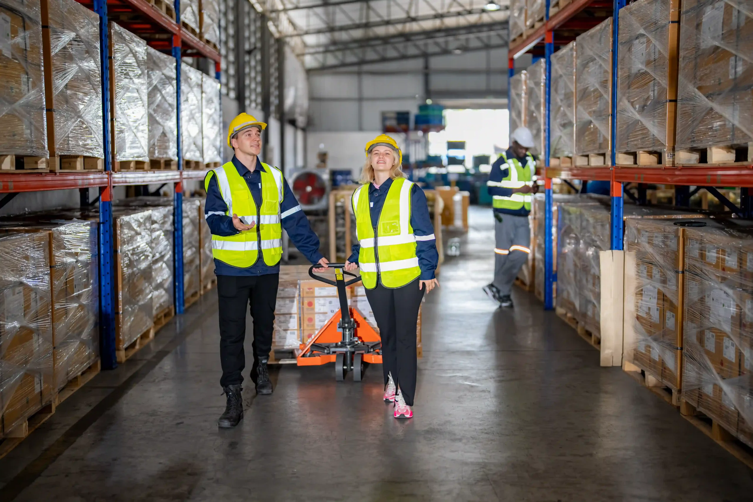 Warehouse associate organizing deliveries in line with what are the 12 elements of logistics