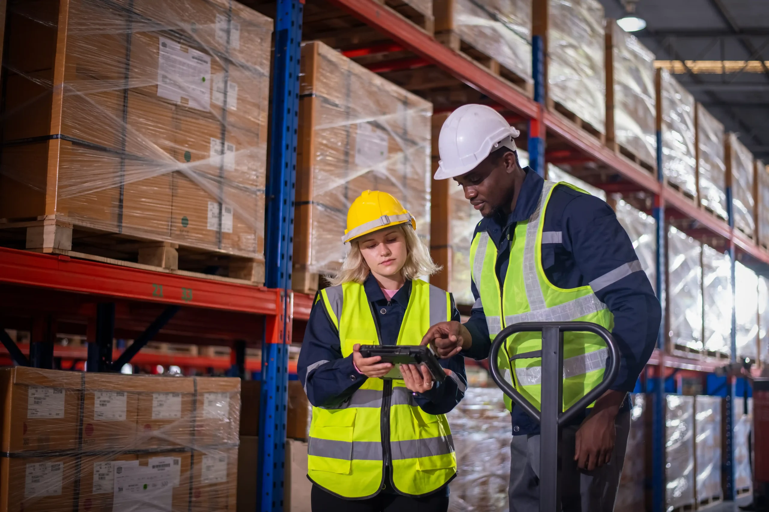 Team reviewing digital inventory data to improve warehouse and storage management efficiency.